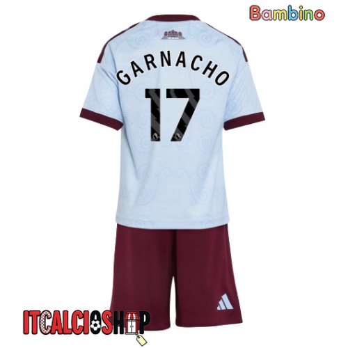 Aston Villa Alejandro Garnacho #17 Terza Maglia Bambino 2026-27 Manica Corta (+ Pantaloni corti)